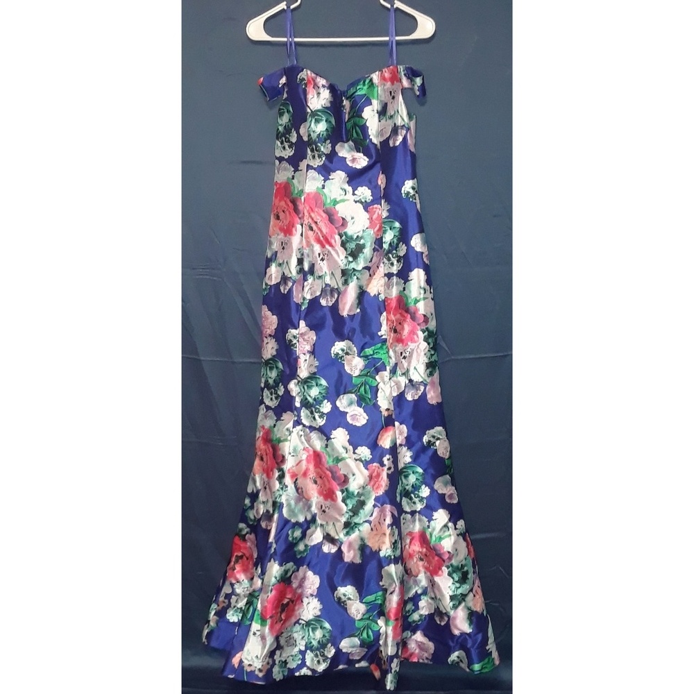 Blue floral gown